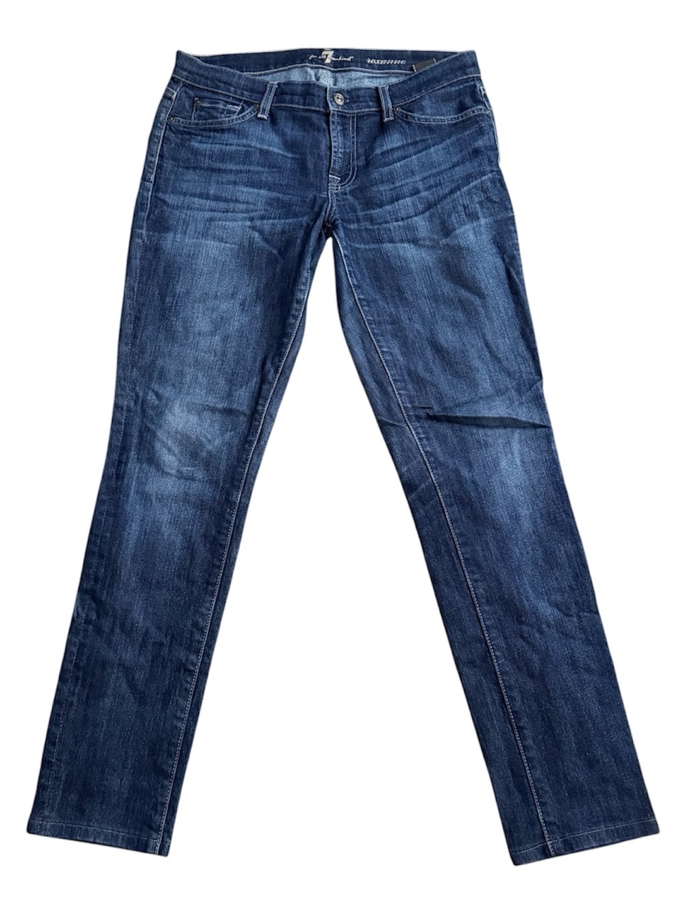 7 Seven for All Mankind Roxanne Skinny Low Rise Denim Blue Jeans Women's Size 30
